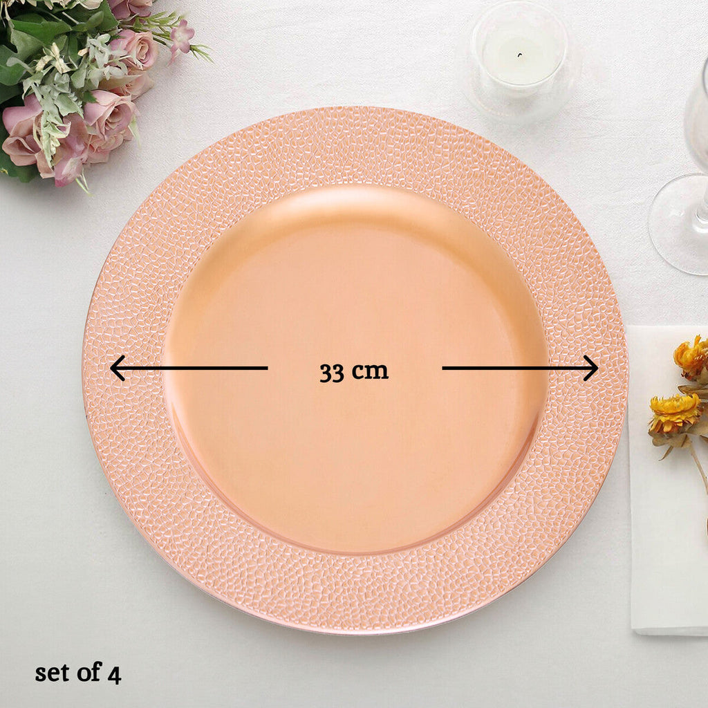 Dia Rose Gold Pebble Effect Charger Plate