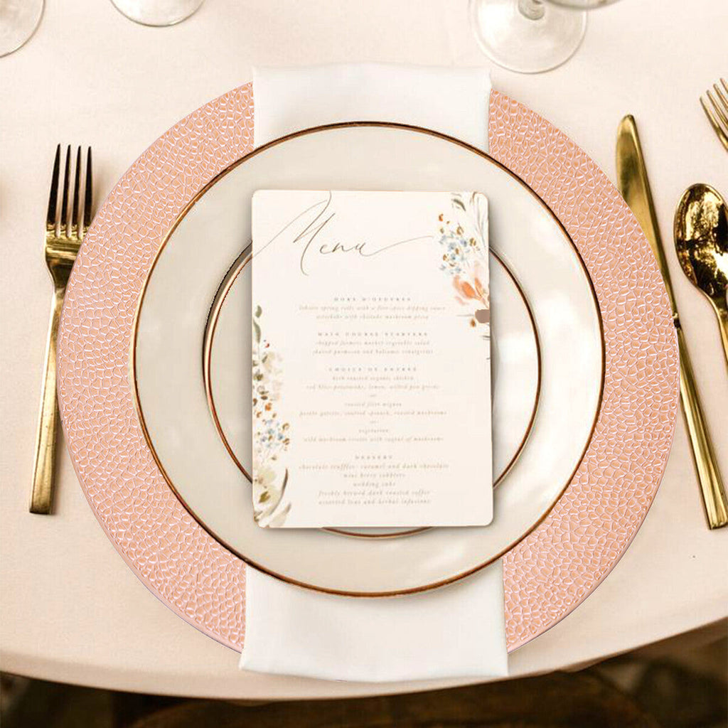 Dia Rose Gold Pebble Effect Charger Plate