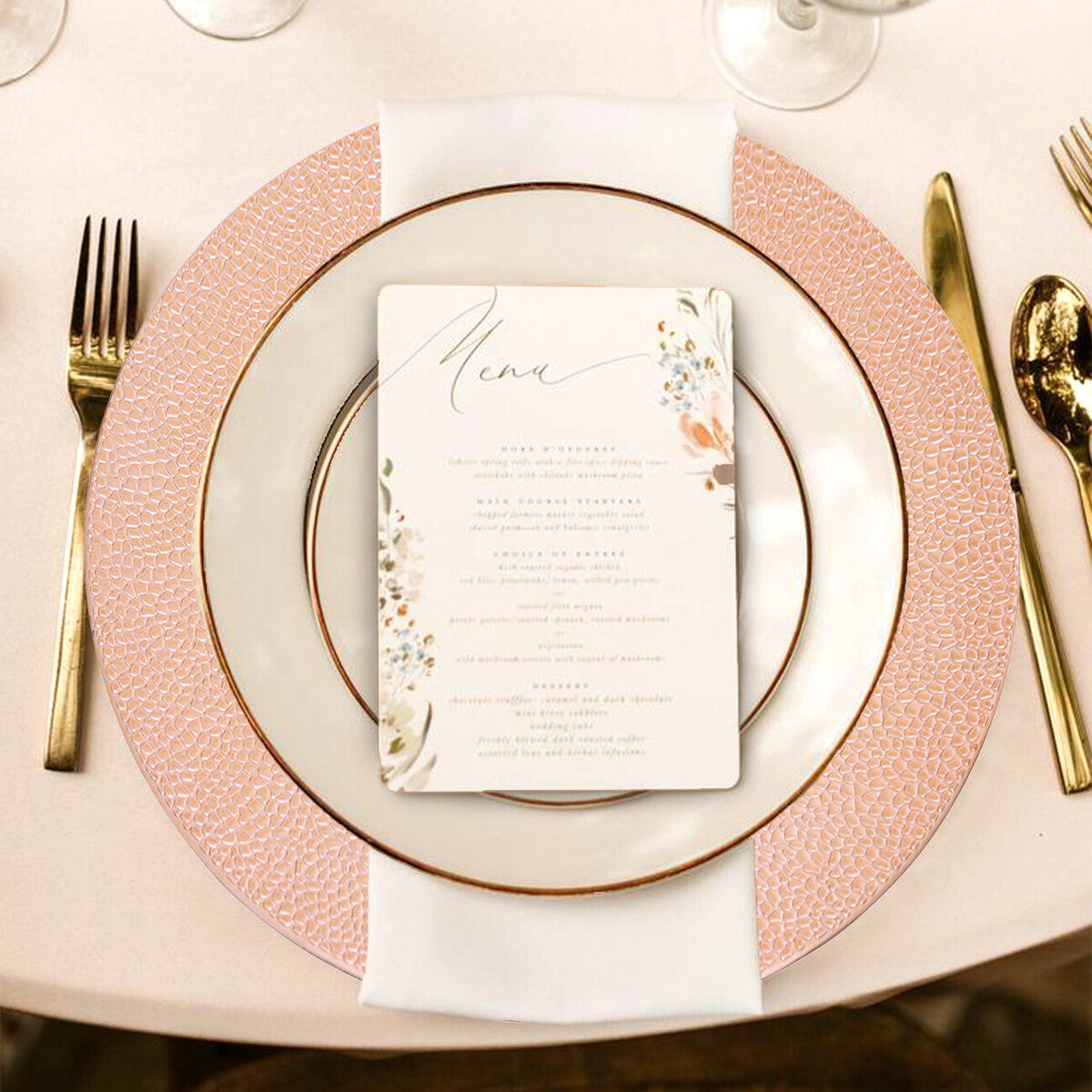 Dia Rose Gold Pebble Effect Charger Plate
