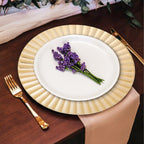 Gold Finish Wave Rim Charger Plate | Dia