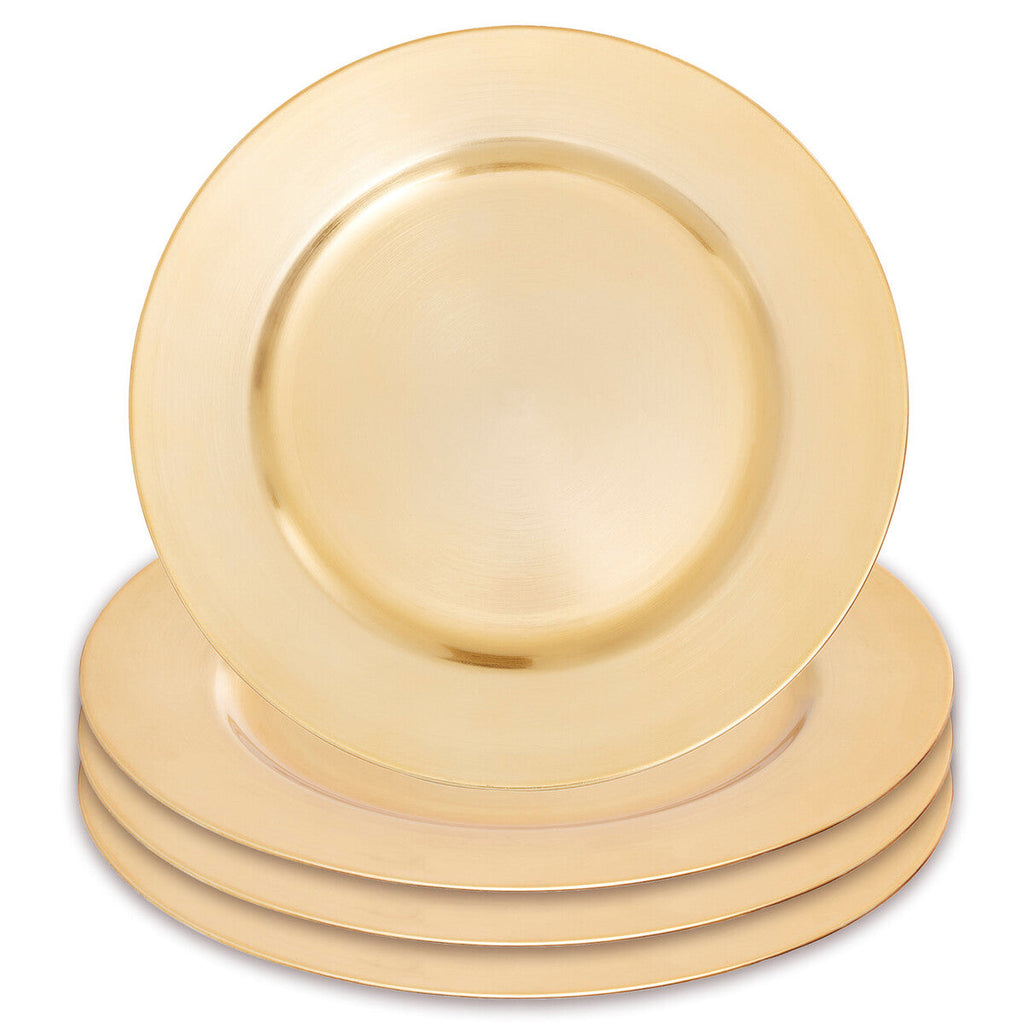 Gold Finish Flat Style Charger Plate | Dia