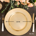 Gold Finish Flat Style Charger Plate | Dia