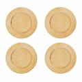 Set of Four 33cm Dia Gold Finish Hammered Charger Plates