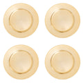 Set of Four 33cm Dia Gold Finish Flat Style Charger Plates