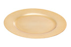 Set of Four 33cm Dia Gold Finish Flat Style Charger Plates
