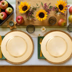 Set of Four 33cm Dia Gold Finish Flat Style Charger Plates