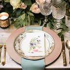 Set of Four 33cm Dia Rose Gold Flat Style Charger Plates