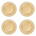 Set of Four 33cm Dia Gold Finish Pebble Effect Charger Plates