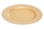 Set of Four 33cm Dia Gold Finish Pebble Effect Charger Plates