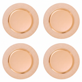Set of Four 33cm Dia Rose Gold Pebble Effect Charger Plates