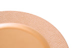 Set of Four 33cm Dia Rose Gold Pebble Effect Charger Plates