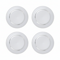 Set of Four 33cm Dia Silver Finish Dotted Charger Plates