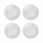 Set of Four 33cm Dia Silver Finish Dotted Charger Plates