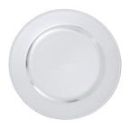 Set of Four 33cm Dia Silver Finish Dotted Charger Plates