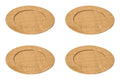 Set of Four 33cm Dia Pandanus Natural Charger Plates