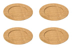 Set of Four 33cm Dia Pandanus Natural Charger Plates