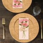 Set of Four 33cm Dia Pandanus Natural Charger Plates