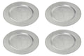 Set of Four 33cm Dia Redbud Silver Charger Plates