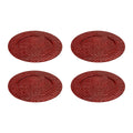 Set of Four 33cm Dia Pandanus Red Charger Plates