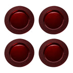 Set of Four 33cm Paxton Red Pebble Effect Charger Plates | Paxton