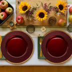 Set of Four 33cm Paxton Red Pebble Effect Charger Plates | Paxton