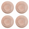 Set of Four 33cm Dia Rose Gold Crocodile Effect Charger Plates