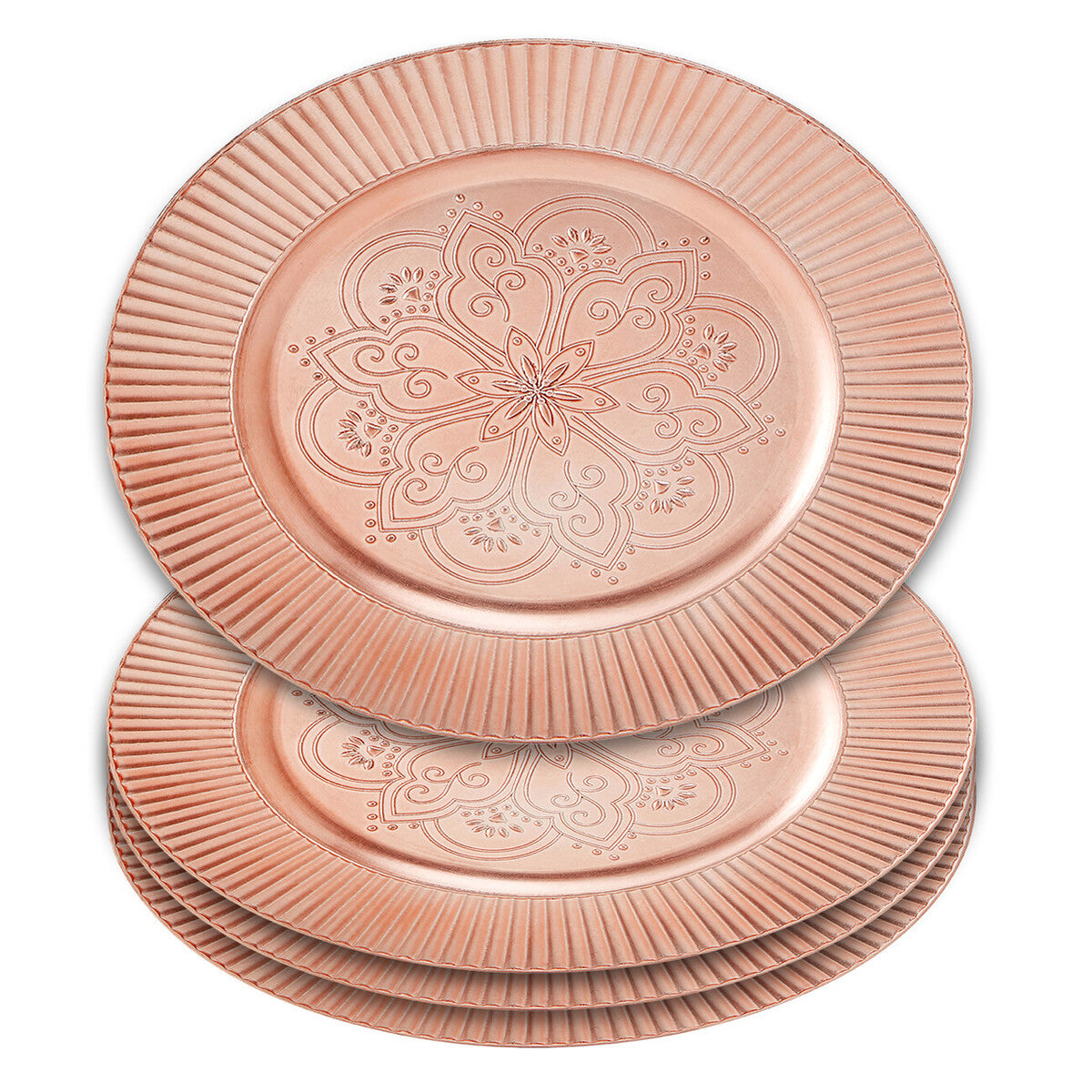 Set of 4 Rose Gold Charger Plates | Redbud