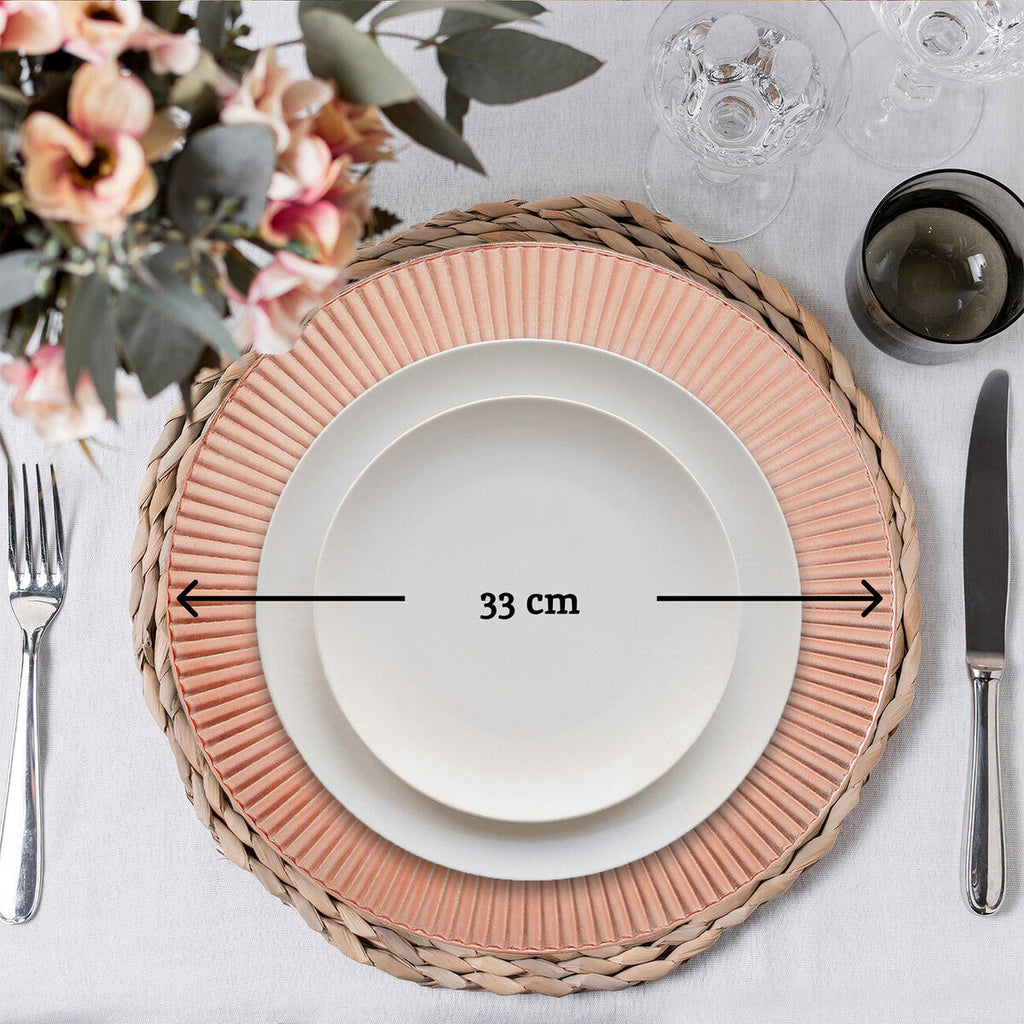 Set of 4 Rose Gold Charger Plates | Redbud