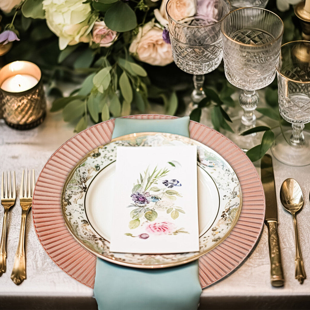 Set of 4 Rose Gold Charger Plates | Redbud