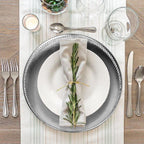 Set of Four 33cm Dia Radiance Silver Decorative Chargers
