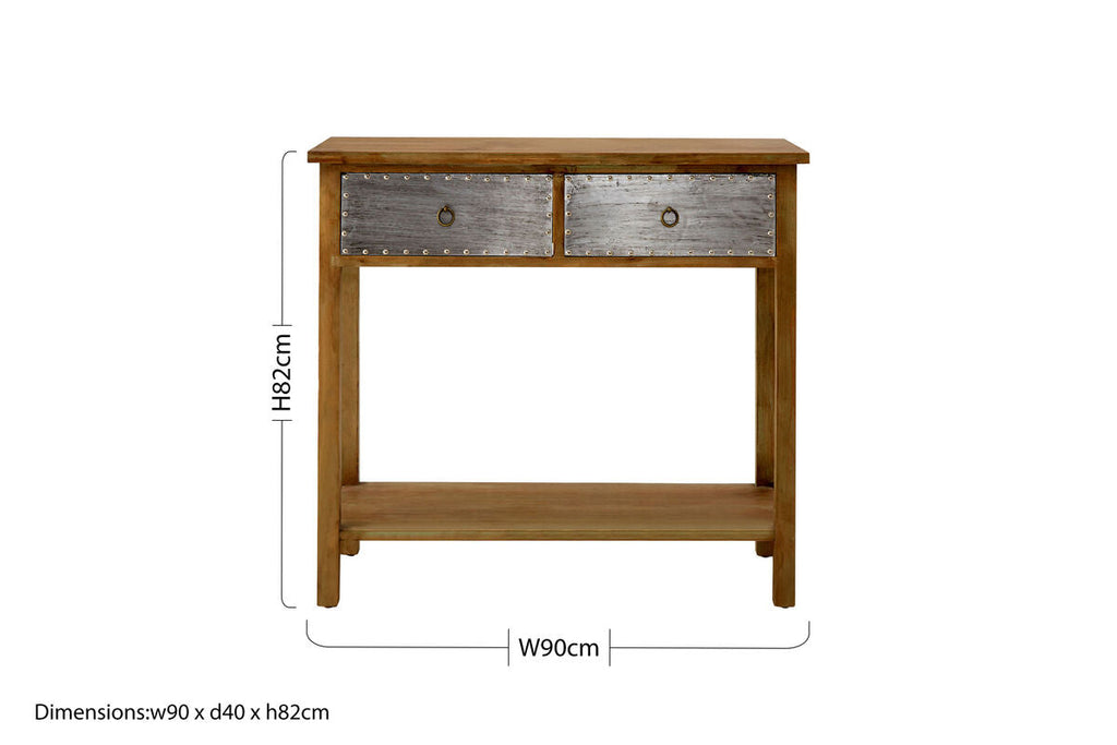 Natural Console Table with Two Drawers | Shoreditch