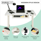 E-Max Electric Height Adjustable Desk White (Glass Top) – Purus Life