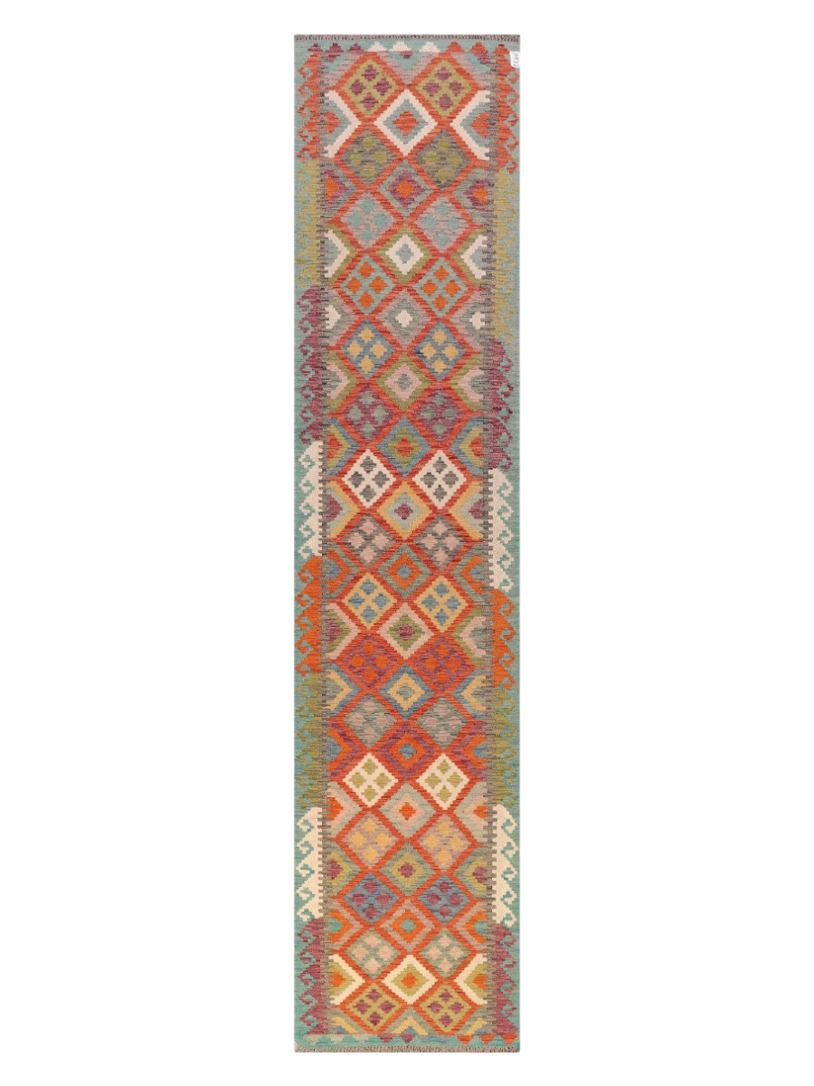 Maimana Afghanistan Kilim Runner - 388 x 83 cm