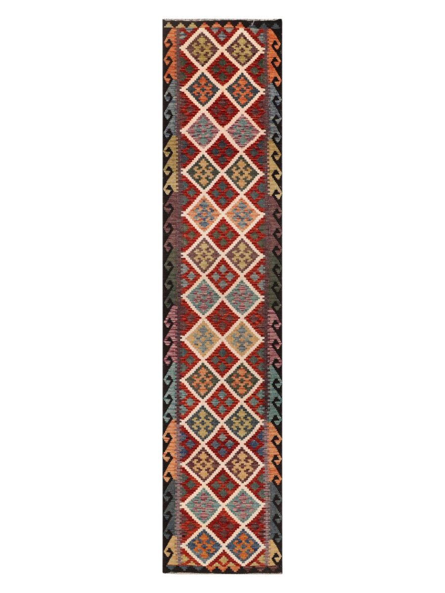 Maimana Afghanistan Kilim Runner - 388 x 84 cm