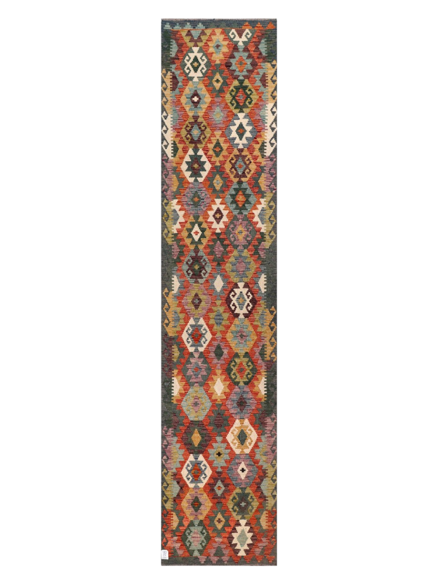 Maimana Afghanistan Kilim Runner - 386 x 82 cm