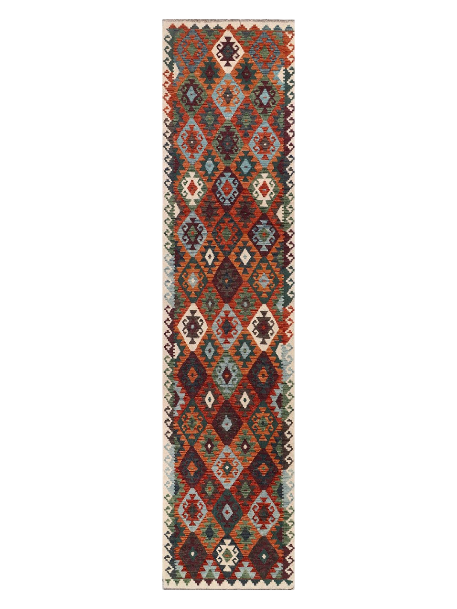 Maimana Afghanistan Kilim Runner - 393 x 91 cm