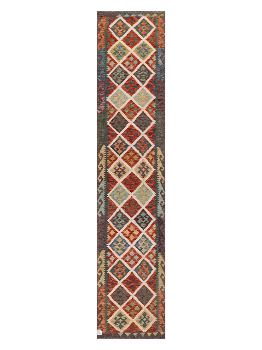 Maimana Afghanistan Kilim Runner - 386 x 81 cm