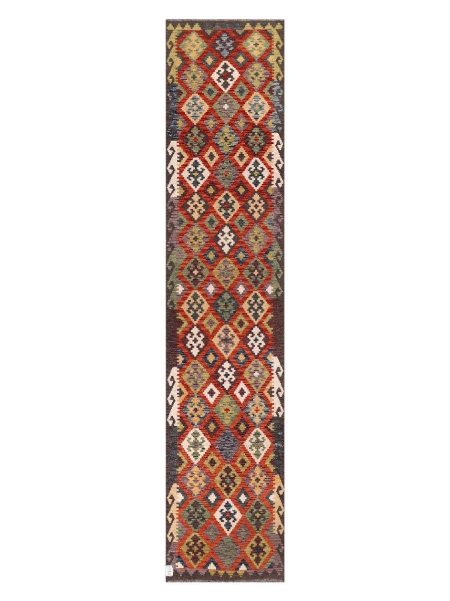 Maimana Afghanistan Kilim Runner - 387 x 83 cm