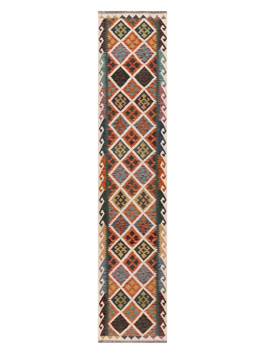 Maimana Afghanistan Kilim Runner - 396 x 83 cm