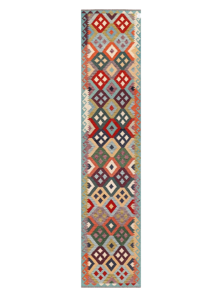 Maimana Afghanistan Kilim Runner - 384 x 83 cm