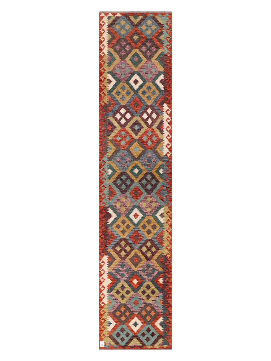 Maimana Afghanistan Kilim Runner - 381 x 82 cm
