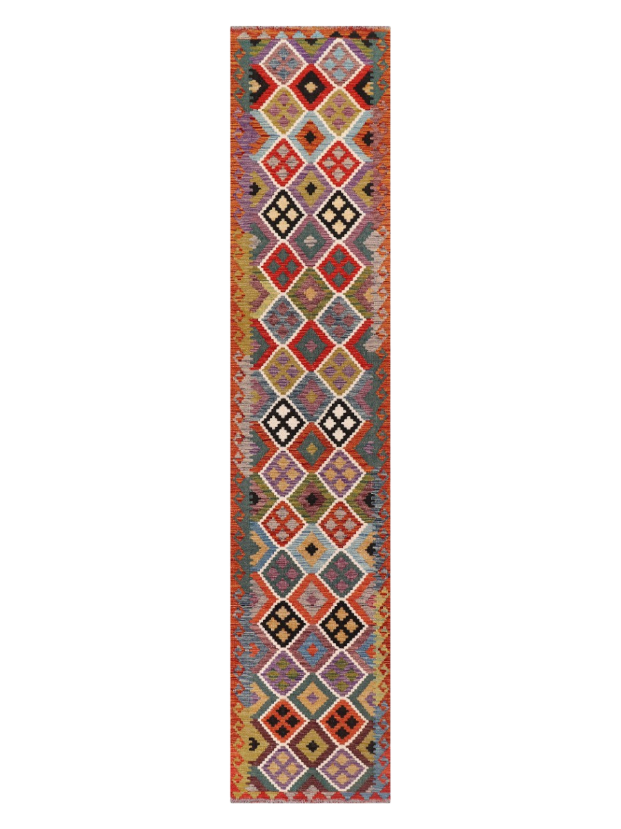 Maimana Afghanistan Kilim Runner - 387 x 80 cm