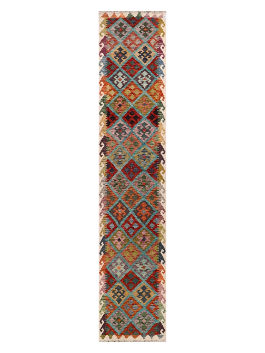 Maimana Afghanistan Kilim Runner - 391 x 80 cm