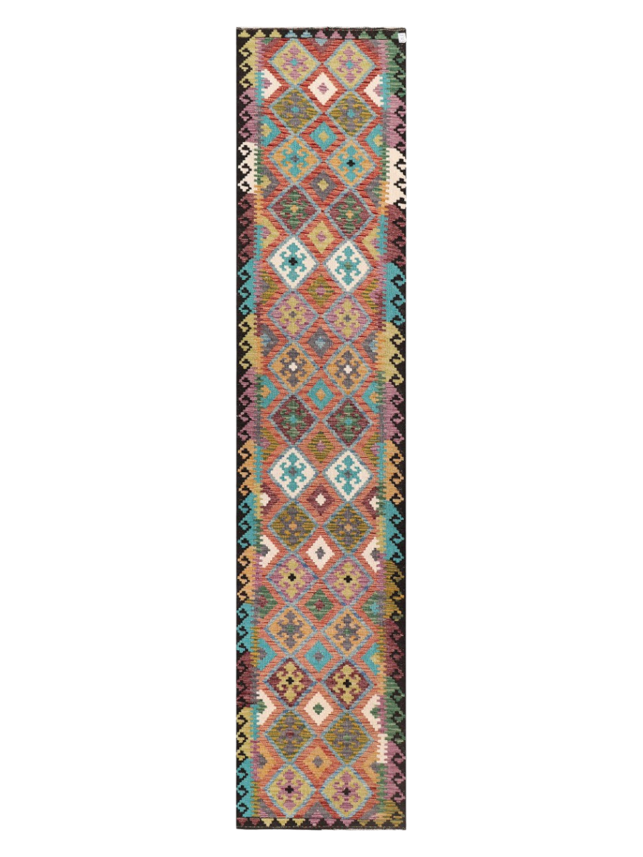 Maimana Afghanistan Kilim Runner - 395 x 84 cm