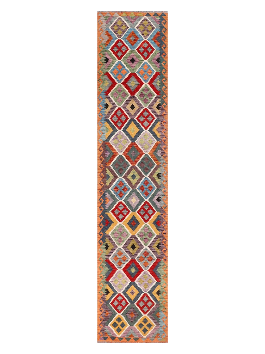 Maimana Afghanistan Kilim Runner - 380 x 81 cm