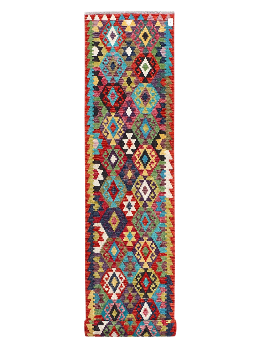 Maimana Afghanistan Kilim Runner - 388 x 87 cm