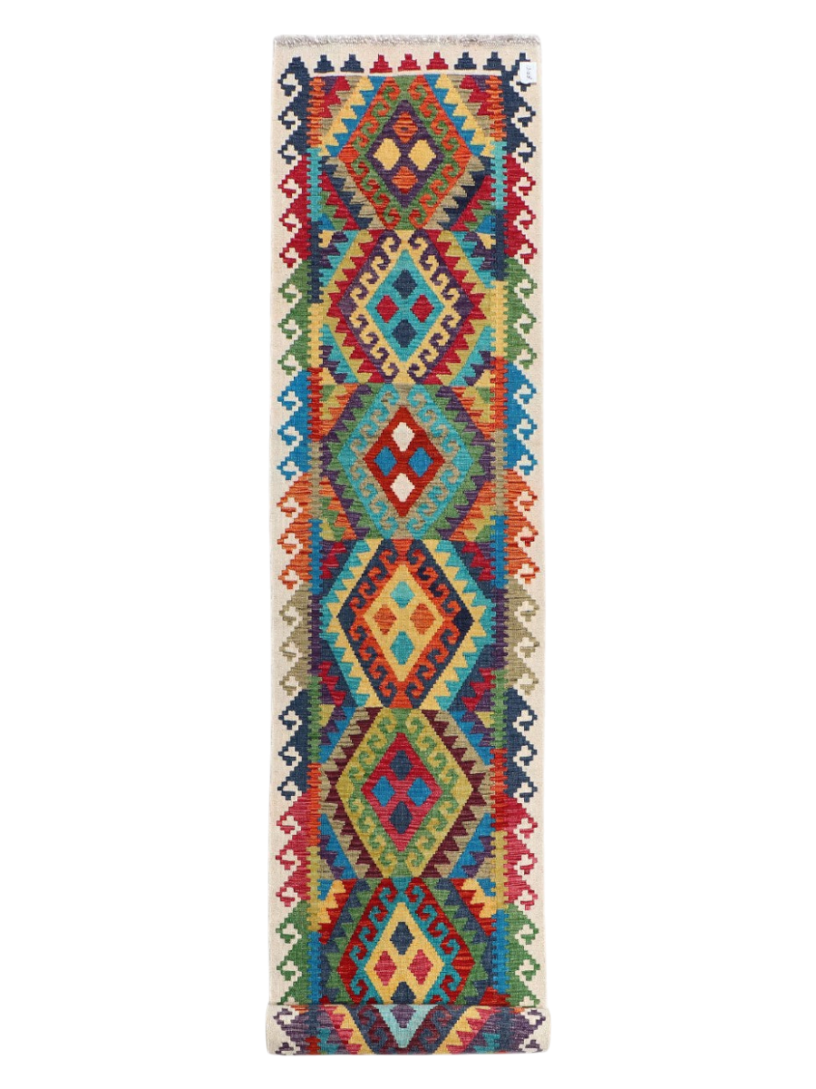 Maimana Afghanistan Kilim Runner - 402 x 82 cm