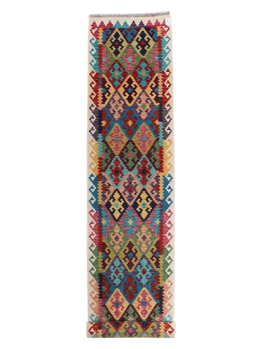 Maimana Afghanistan Kilim Runner - 392 x 82 cm