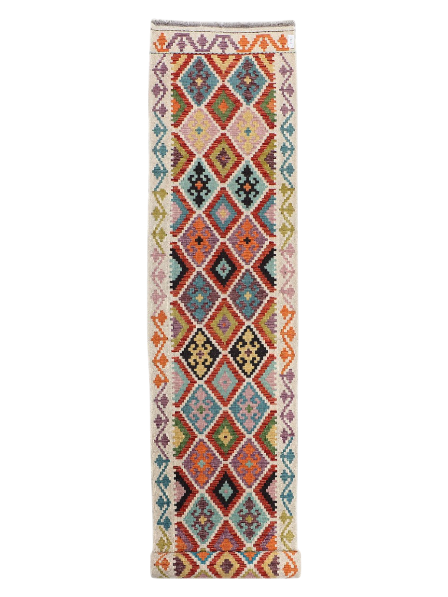 Maimana Afghanistan Kilim Runner - 391 x 84 cm