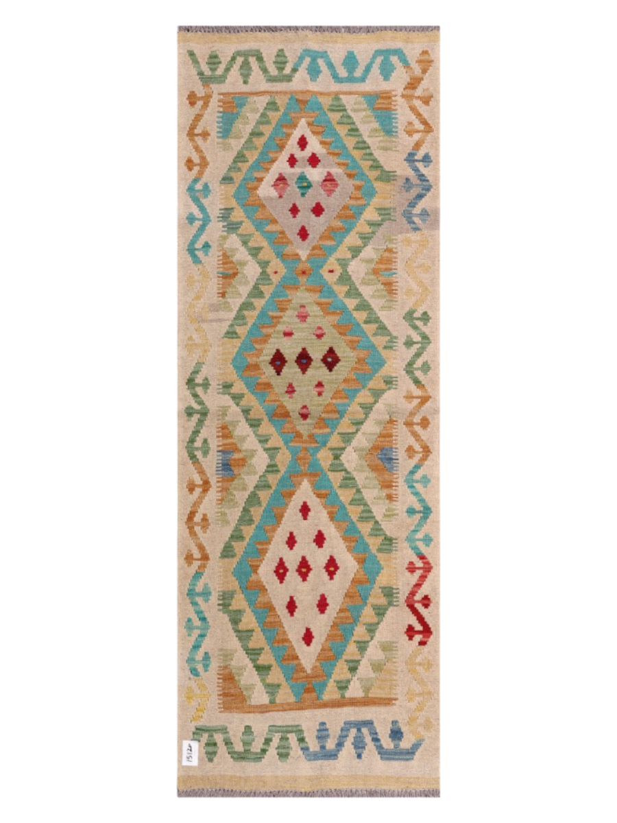 Maimana Afghanistan Kilim Rug - 194 x68 cm
